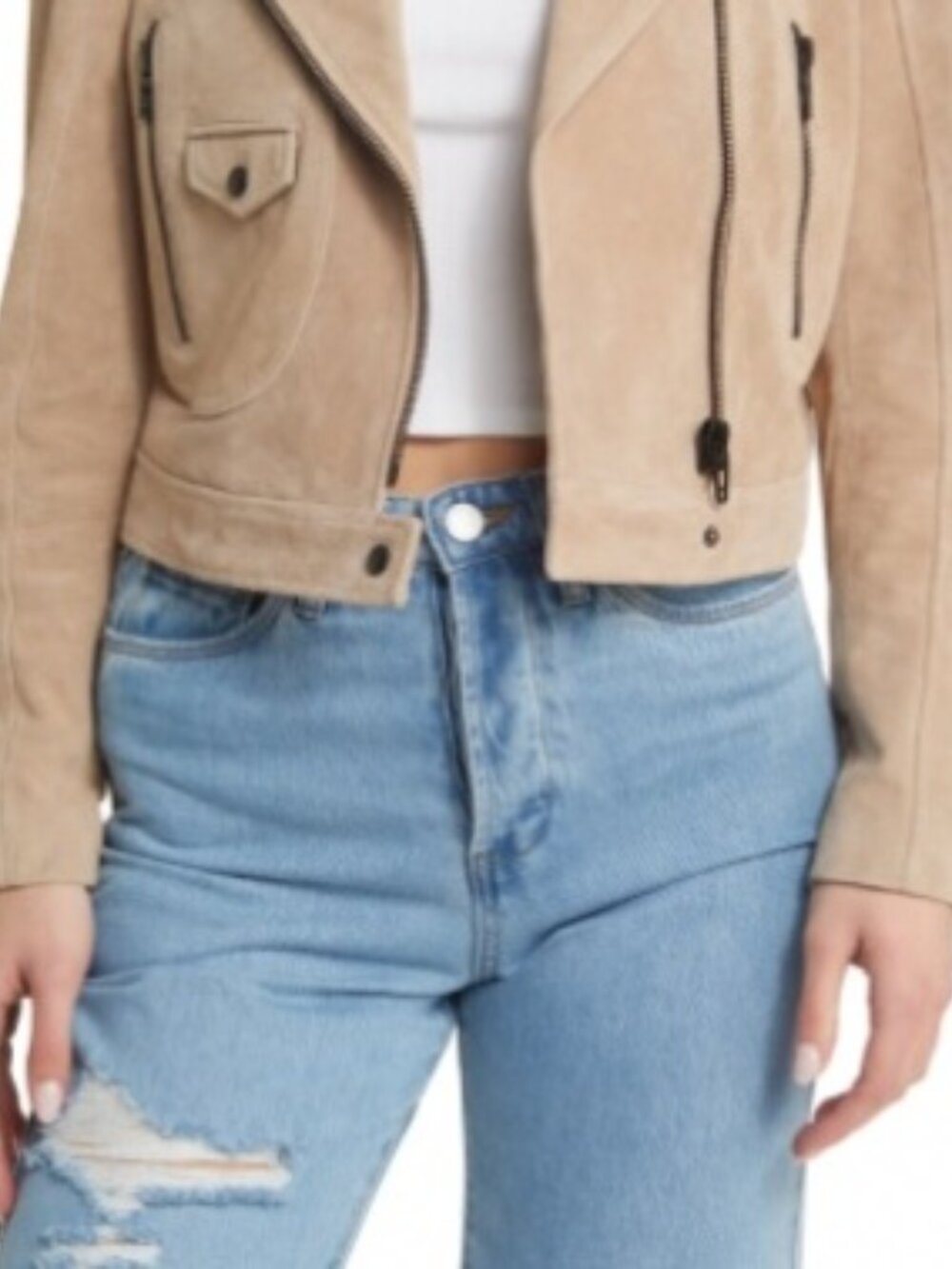 BLANKNYC Suede Moto Jacket Cold Foam Size S